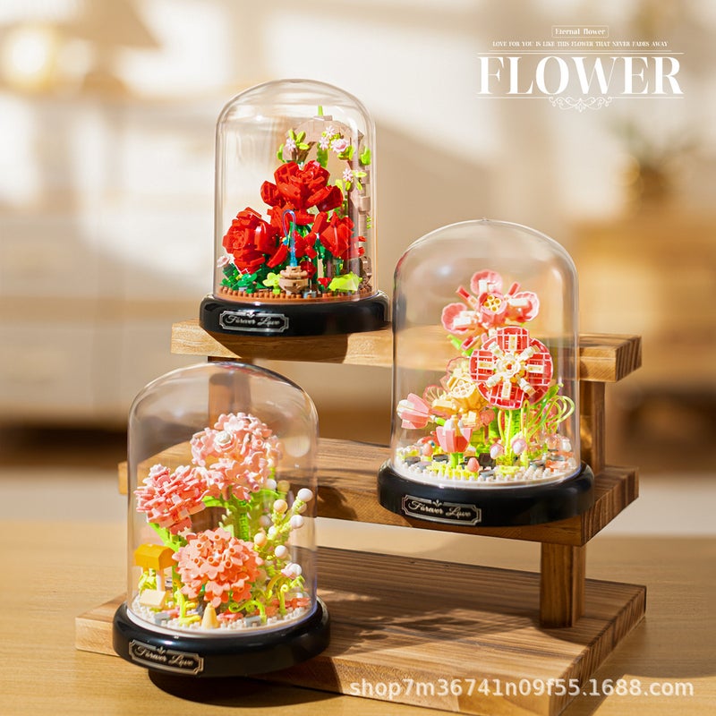 Yugao New Spring Rose Little Prince Tulip Assembled Building Blocks With Cover Desktop Decoration Valentine'S Day Gift - Image 3